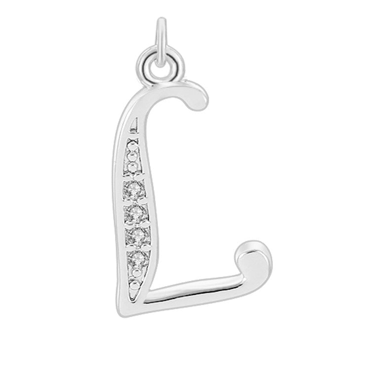 Creative Diamond-embedded Capital 26 English Letter Pendant Necklace Bracelet