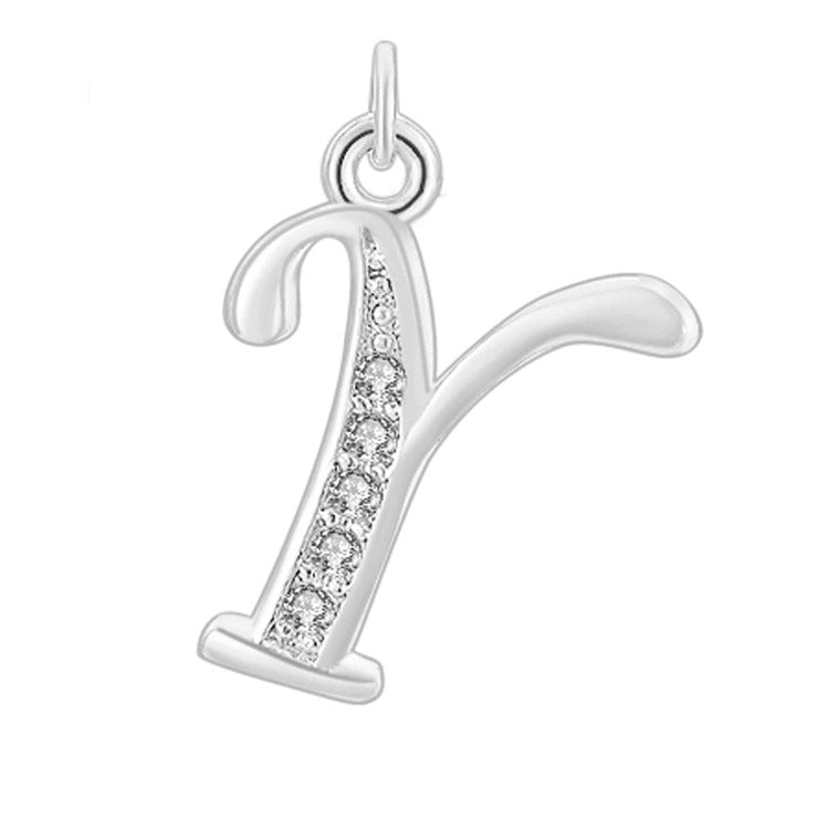 Creative Diamond-embedded Capital 26 English Letter Pendant Necklace Bracelet