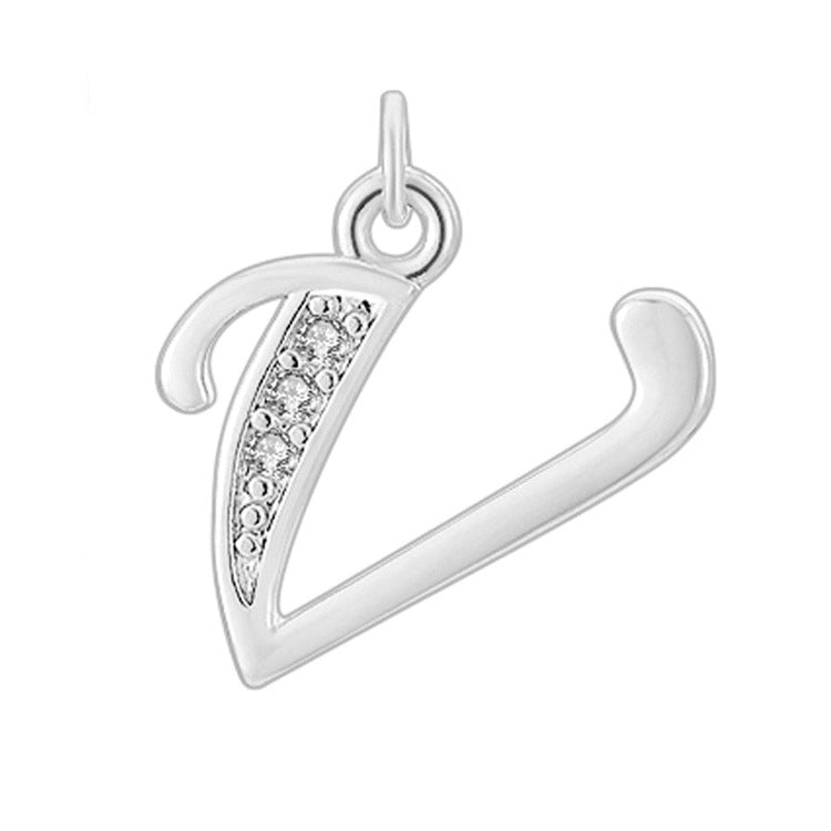 Creative Diamond-embedded Capital 26 English Letter Pendant Necklace Bracelet