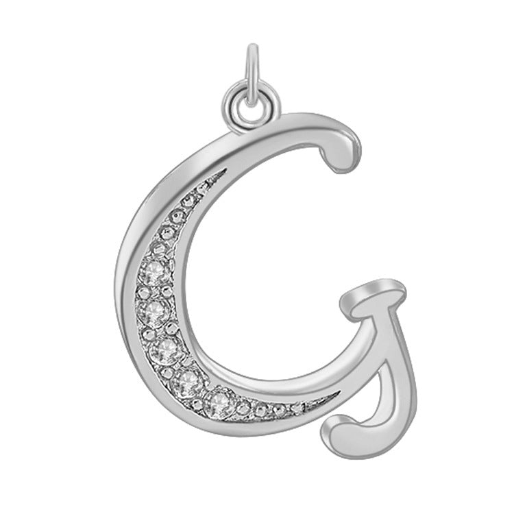 Creative Diamond-embedded Capital 26 English Letter Pendant Necklace Bracelet