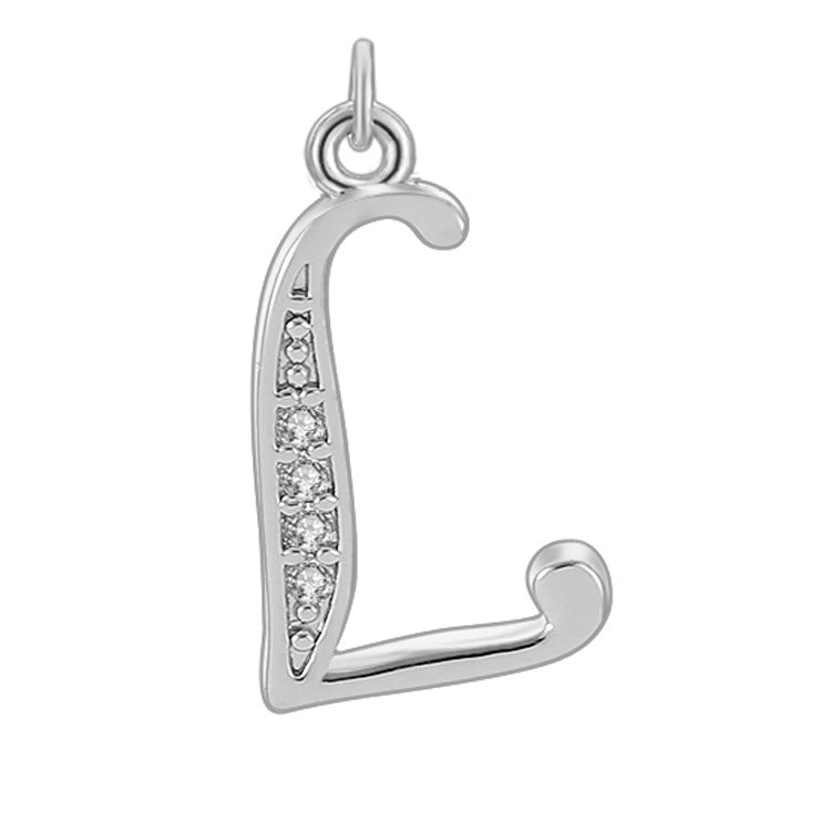 Creative Diamond-embedded Capital 26 English Letter Pendant Necklace Bracelet