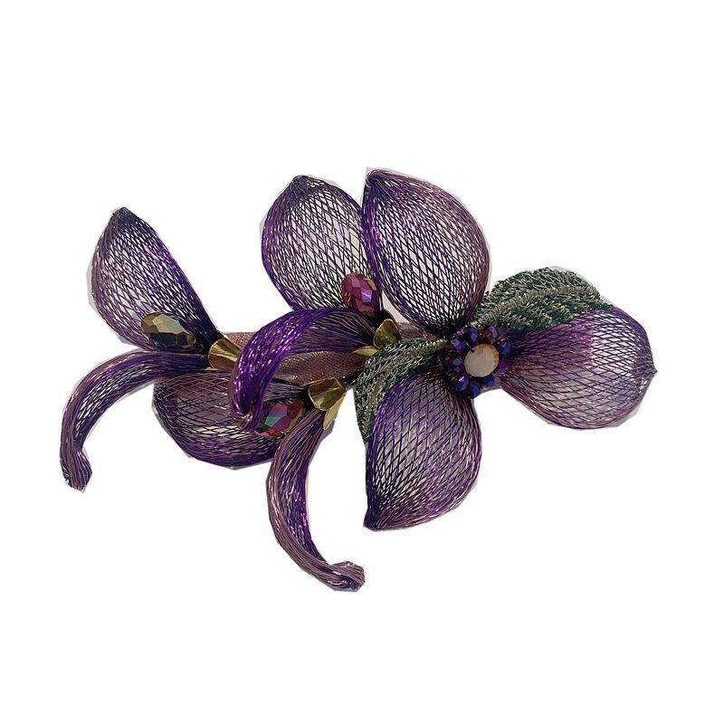 Elegant Flower-de-Luce Romantic Barrettes