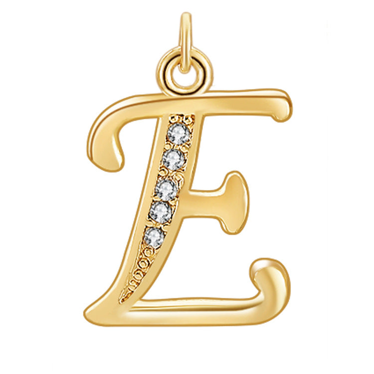 Creative Diamond-embedded Capital 26 English Letter Pendant Necklace Bracelet