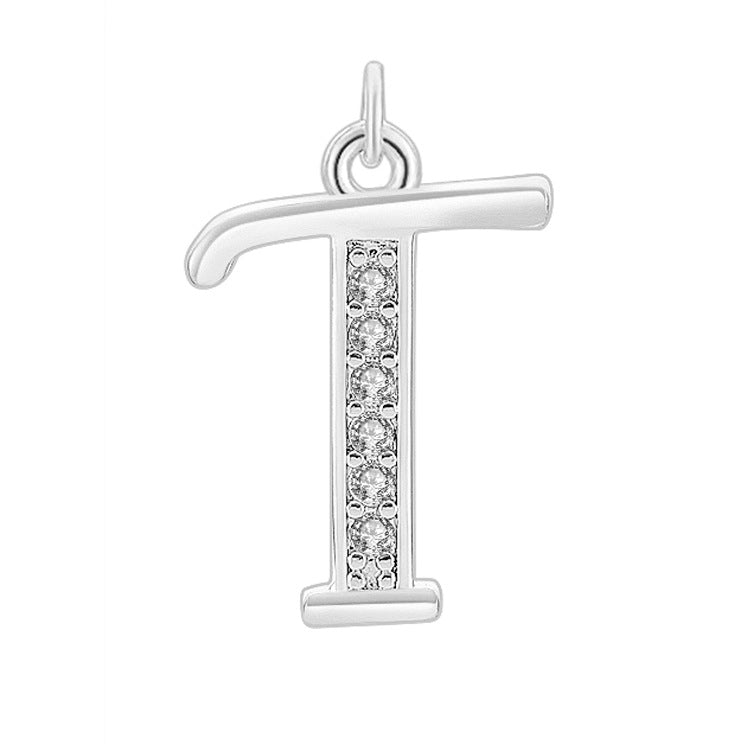 Creative Diamond-embedded Capital 26 English Letter Pendant Necklace Bracelet