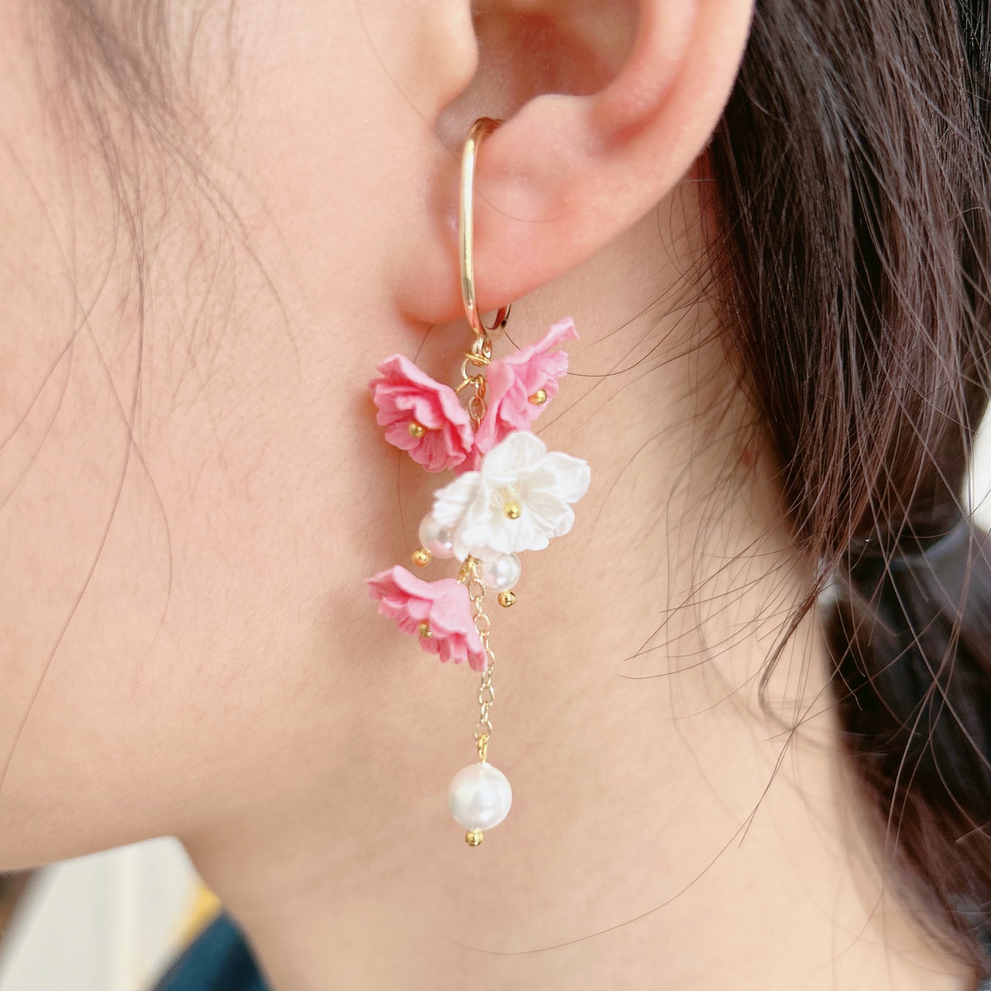 Soft Ceramic Rose Lover Earrings