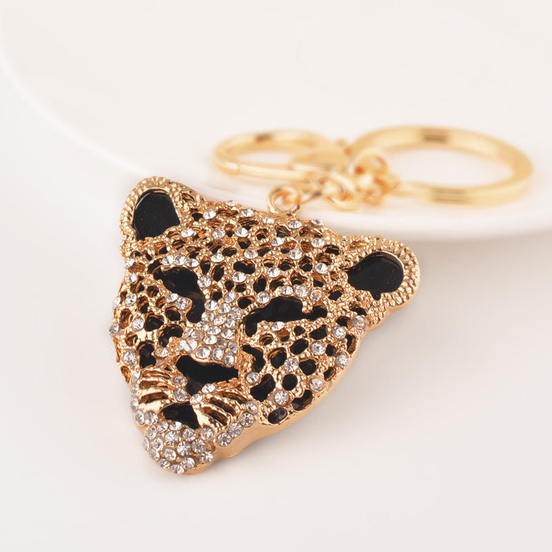 Little Creative Gifts Leopard Head Keychain Alloy