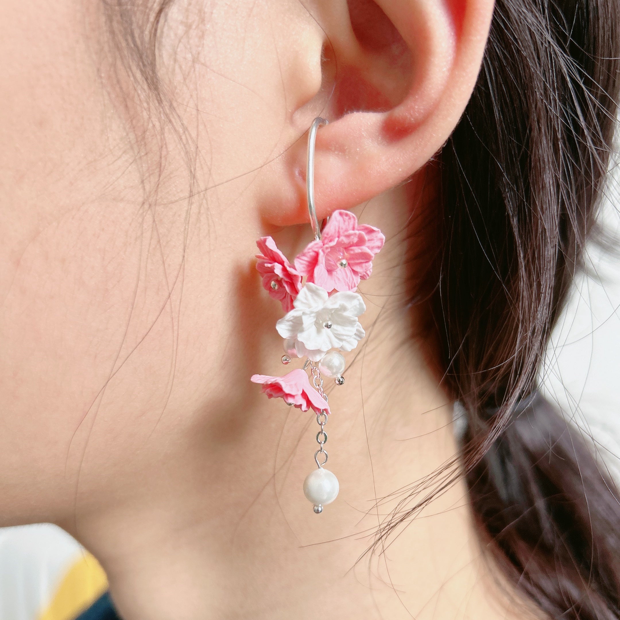 Soft Ceramic Rose Lover Earrings