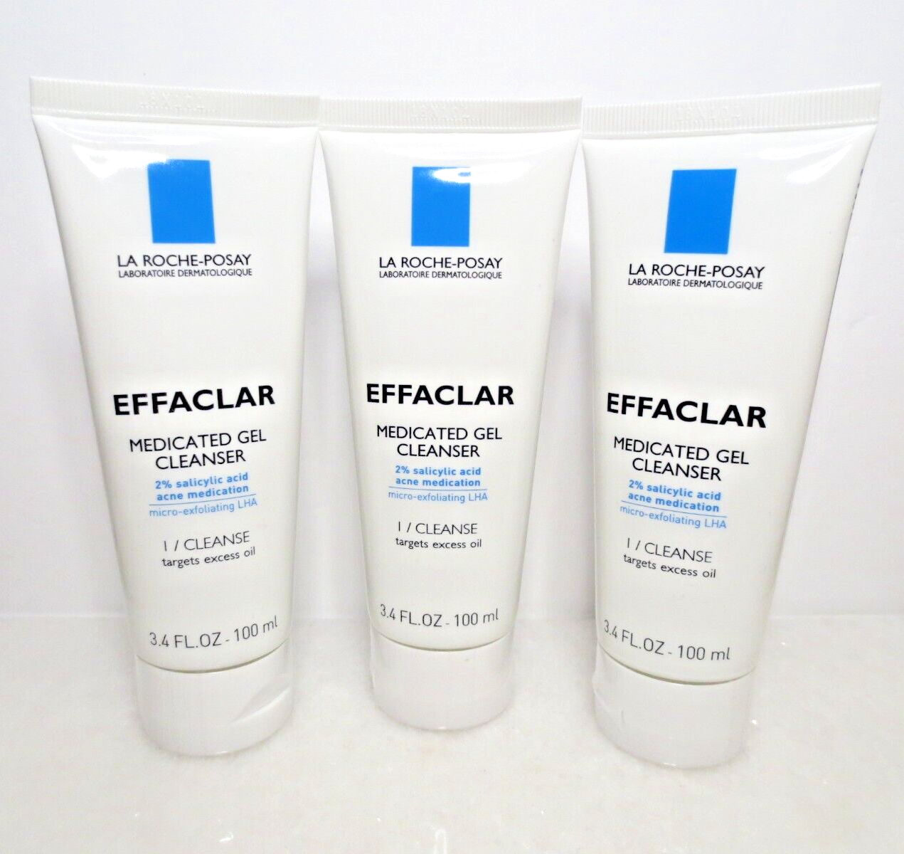 (3 PACK) La Roche Posay EFFACLAR Medicated Gel Cleanser 3.4 oz SEALED EXP 1/2026